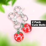 Strawberry Shaped Pet Bells for Collar - 2 Pack