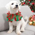 2 Pack Christmas Dog Collars with Pom Poms