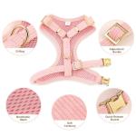 Cute Pink Dog Harness Collar and Leash Set
