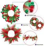 2 Pack Christmas Dog Collars with Pom Poms