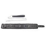 Fur-Lined PU Leather Dog Collar and Leash