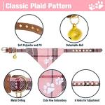 Pink Plaid Dog Collar and Leash Set