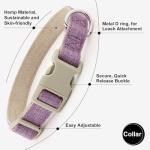 Lavender Adjustable Hemp Dog Collar and Leash Set