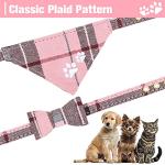 Pink Plaid Dog Collar and Leash Set