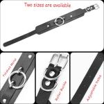 Gothic Black Leather Choker Collar with Leash