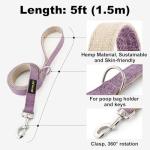 Lavender Adjustable Hemp Dog Collar and Leash Set