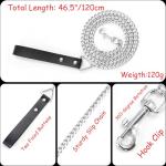 Gothic Black Leather Choker Collar with Leash