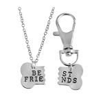Matching Dog Bone Necklace & Keychain Set