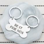 Matching Dog Bone Keychains for Best Friends