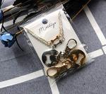 Matching Dog Bone Charm Necklace and Key Chain Set