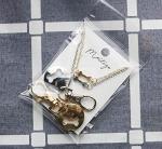 Matching Dog Bone Charm Necklace and Key Chain Set