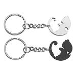 Couples Cat Puzzle Keychains - Matching Set