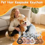 Pet Love Keychain Set - Hair Keepsake for Remembrance