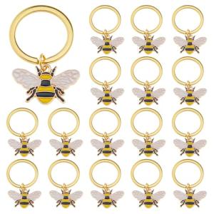 20PCS Cute Bee Keychains for Pets and Bags