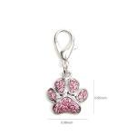 Pink Rhinestone Paw Charm for Pet Collars