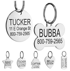 Personalized Stainless Steel Pet ID Tags - Engraved