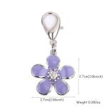 Purple Rhinestone Flower Charm for Pet Collars