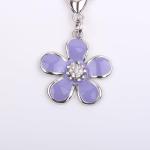 Purple Rhinestone Flower Charm for Pet Collars