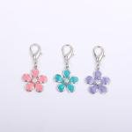 Purple Rhinestone Flower Charm for Pet Collars