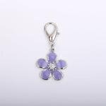 Purple Rhinestone Flower Charm for Pet Collars