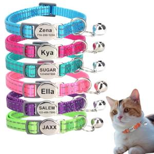 Personalized Reflective Cat Collar with ID Tag