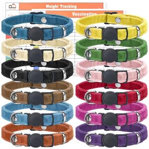 Soft Adjustable Puppy Collars with ID Bands, 12 Pack