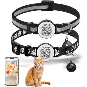 Reflective Cat Collar with Bell and QR Tag