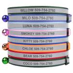 Personalized Reflective Breakaway Cat Collar in Red
