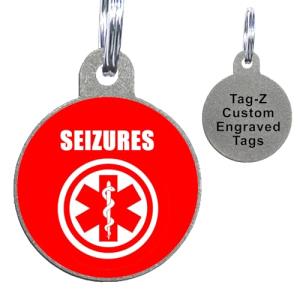 Custom Seizures Alert Pet ID Tags - Stainless Steel