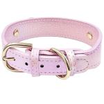 Iridescent Pink Dog Collar with Heart Pendant