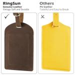 Ringsun Leather Luggage Tags - 6 Pack