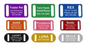 Slide-On Pet ID Tag in 3 Sizes & 9 Colors