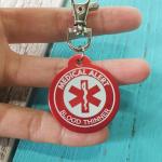 Medical Alert Keychain with Free Laser Engraving