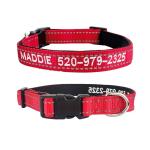 Personalized Reflective Dog Collar with Embroidered Info