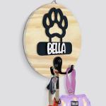 Personalized Dog Leash and Harness Wall Holder
