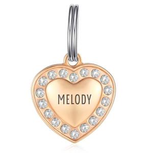 Personalized Stainless Steel Pet ID Tag with Heart