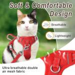 Escape-Proof Cat Harness and Leash Set - Red