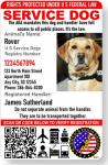 Custom Service Dog ID Card with QR Code