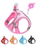 Pink Soft Mesh Dog Harness and Leash Set