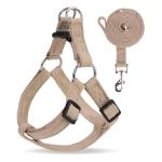 BINGPET Adjustable Denim Dog Harness and Leash Set