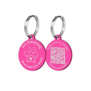 Aluminum QR Pet ID Tag with Online Profile