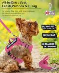 Hot Pink Service Dog Vest with ID Tag Set