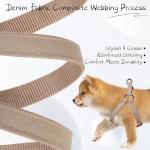 BINGPET Adjustable Denim Dog Harness and Leash Set