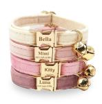 Custom Colorful Velvet Cat Collar with Bowtie