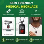 Theluckytag QR Code Medical Alert Necklace