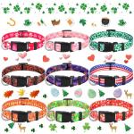 9-Pack Adjustable Holiday Dog Collars for Small Pets