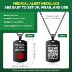 Theluckytag QR Code Medical Alert Necklace