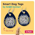 Custom QR Code Pet ID Tags - 2 Pack