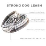Plaid Dog Collar and Leash Set with Bow Tie