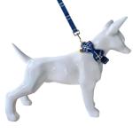 Plaid Dog Collar and Leash Set with Bow Tie
